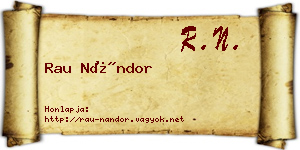Rau Nándor névjegykártya