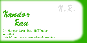 nandor rau business card